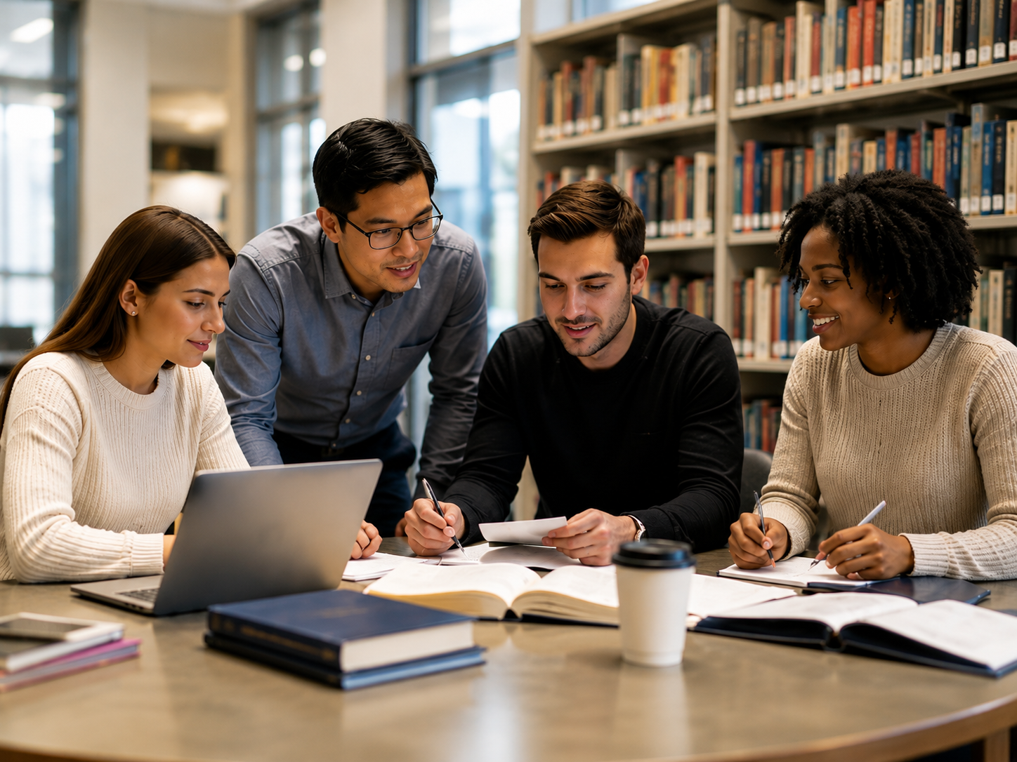 Graduate students studying together