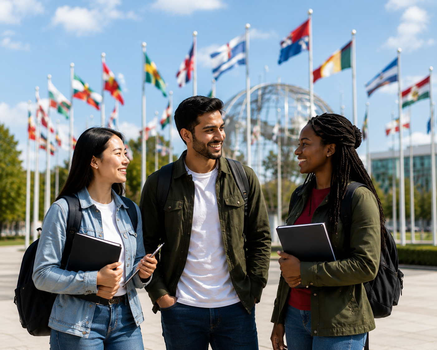International students on campus